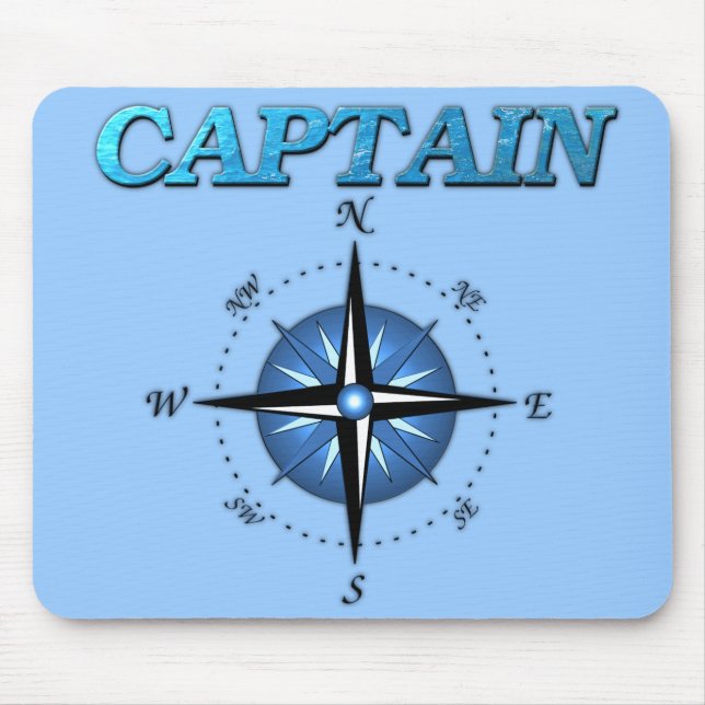Captain And Compass Rose Mouse Mat (Front)