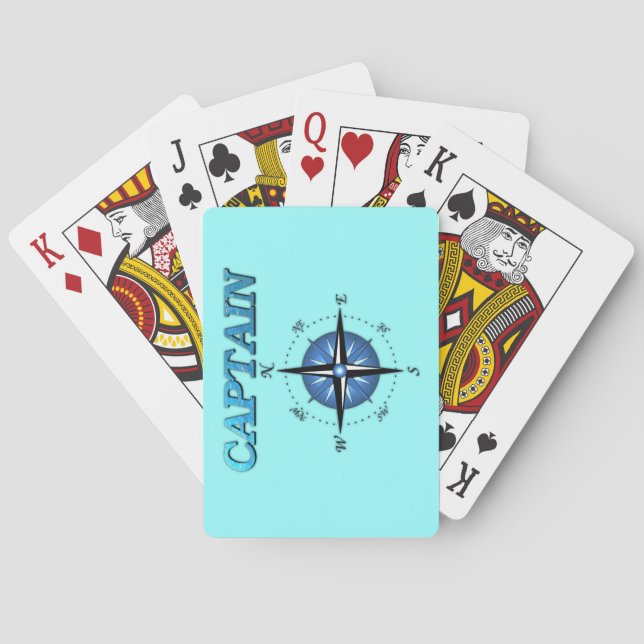 Captain And Compass Rose Playing Cards (Back)