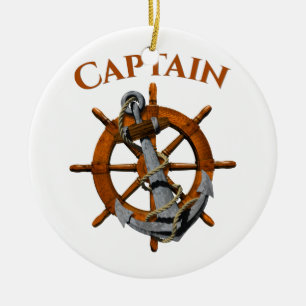 Captain And Nautical Anchor Ceramic Tree Decoration