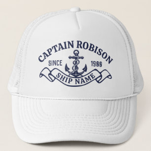 Captain and ship name trucker hat