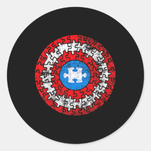 Captain Autism Superhero - Autism Awareness Classic Round Sticker