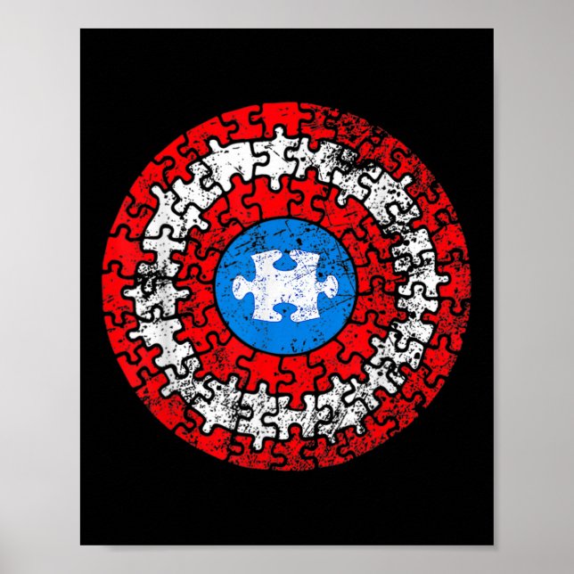 Captain Autism Superhero - Autism Awareness  Poster (Front)
