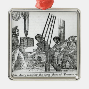 Captain Avery receiving three chests of Treasure Metal Tree Decoration