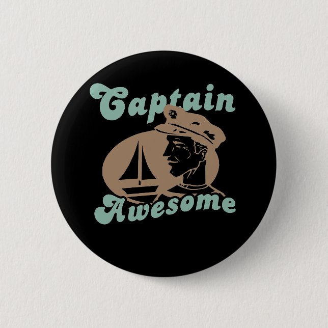 Captain Awesome 6 Cm Round Badge (Front)