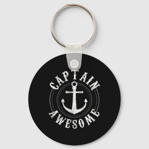 Captain Awesome - Boating Sailing Anchor Nautical Key Ring