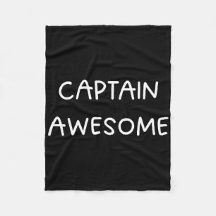 Captain Awesome Funny Boating Boat Captain Fleece Blanket