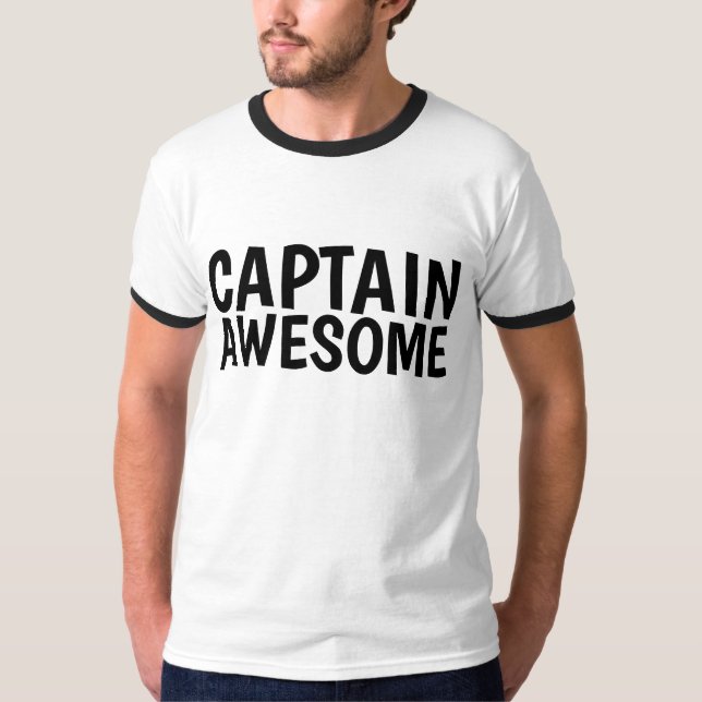 CAPTAIN AWESOME, Funny Men's T-shirts & Tees (Front)