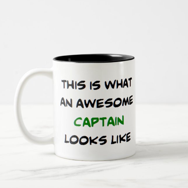 captain, awesome Two-Tone coffee mug (Left)