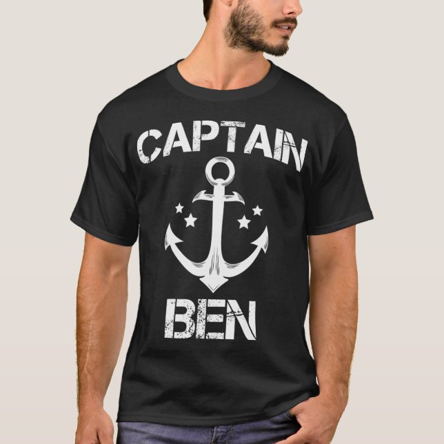 CAPTAIN BEN Funny Birthday Personalised Name T-Shirt (Front)