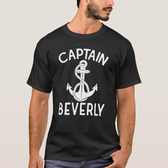 Captain Beverly Yacht Boat Ship Boating Anchor T-Shirt (Front)