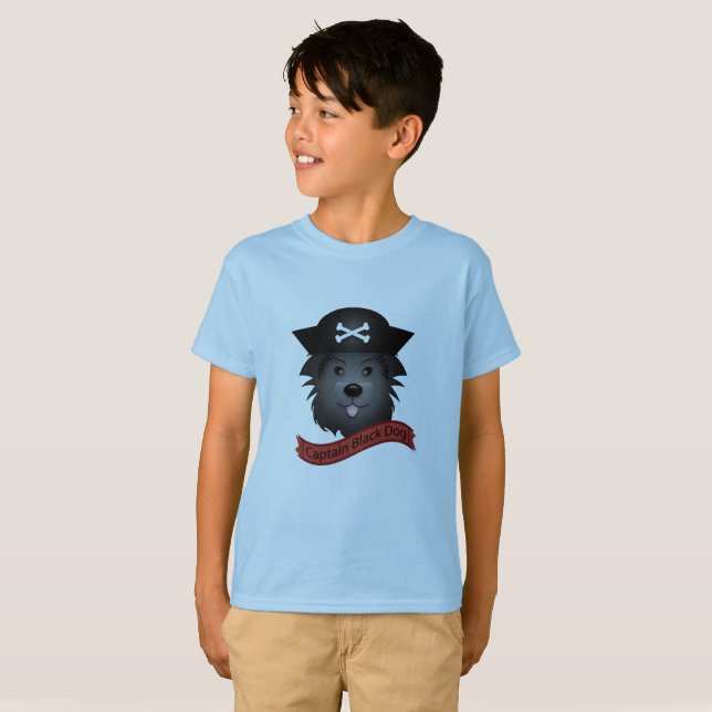 Captain Black Dog - Kids' Basic T-Shirt (Front Full)