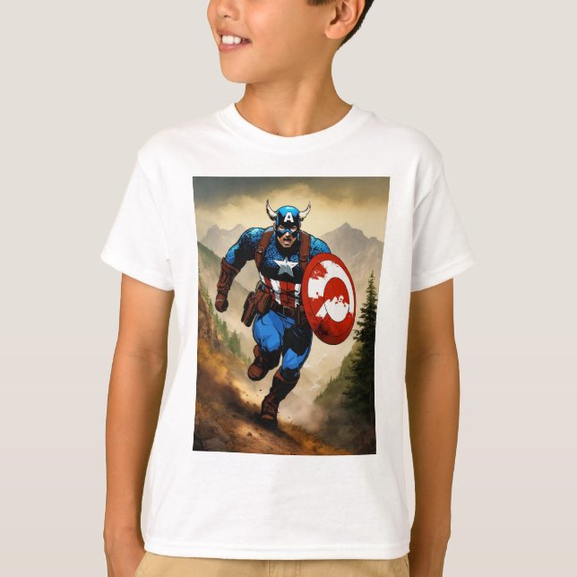 "Captain Boarica: A Hilarious Marvel Mashup in the T-Shirt (Front)