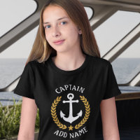 Captain Boat Name Anchor Gold Laurel Leaves Purple