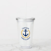 Captain Boat Name Anchor Gold Style Laurel Star