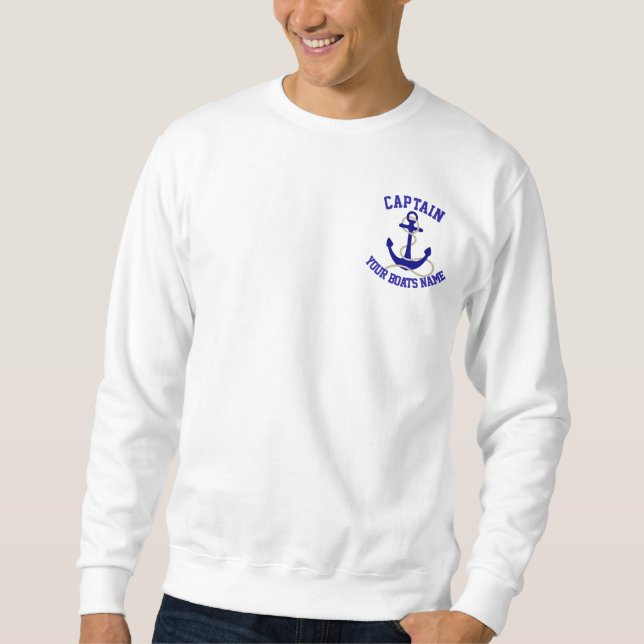 Captain boat name and anchor sweatshirt (Front)
