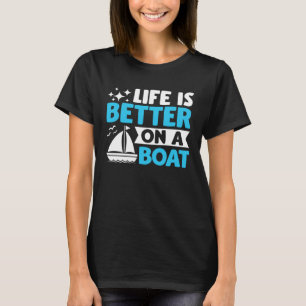 Captain Boater Boating Pontoon  on a Boat T-Shirt