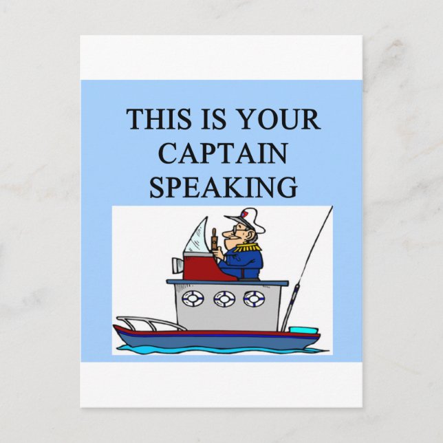 captain boating sailing joke postcard (Front)