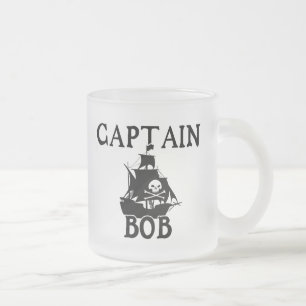 Captain Bob (Pirate Ship) Frosted Glass Coffee Mug