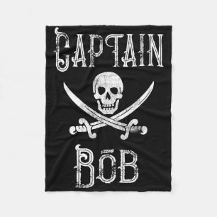 Captain Bob - Vintage Personalised Pirate Boating  Fleece Blanket