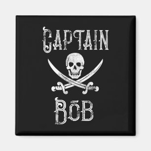 Captain Bob - Vintage Personalised Pirate Boating  Magnet