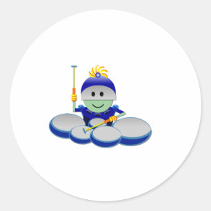 Captain Bok the Quads Space Guy From Outer Space Classic Round Sticker