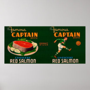 Captain Brand Salmon Label Poster