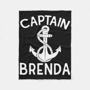 Captain Brenda Anchor Yacht Boat Ship Boating Fleece Blanket