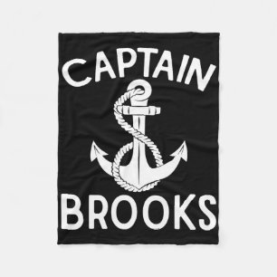 Captain Brooks Boating Yacht Anchor Boat Ship Fleece Blanket