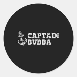 Captain Bubba Sailing Boating Vintage Boat Anchor Classic Round Sticker