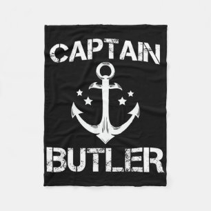 Captain Butler Funny Birthday Personalised Surname Fleece Blanket