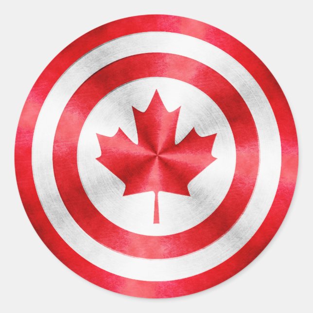 Captain Canada Hero Shield Classic Round Sticker (Front)
