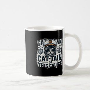 Captain Cat-tain Of Cruise Ship Sea Vacation Kitte Coffee Mug