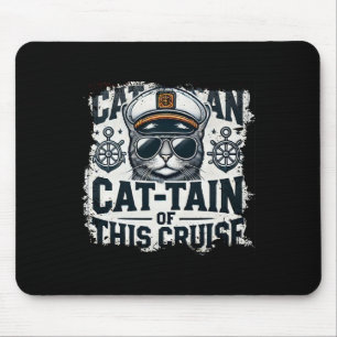 Captain Cat-tain Of Cruise Ship Sea Vacation Kitte Mouse Mat
