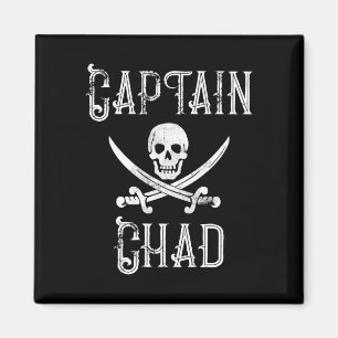 Captain chad retro pirate pontoon magnet