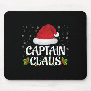 Captain Claus Christmas Lights Santa Pajama Family Mouse Mat