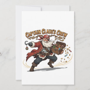Captain Claus's Crew Christmas Pirate Holiday Card