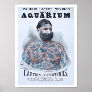 Captain Costentenus, tattoed from head to foot Poster
