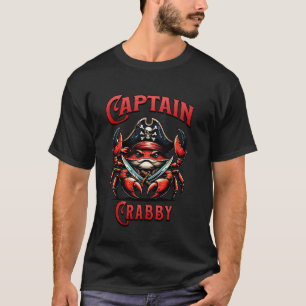 Captain Crabby Crab Pirate Funny Crab Pun For Men T-Shirt