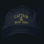 Captain - customisable embroidered hat<br><div class="desc">Embroidered Captain customisable cap .. ideal for sailors .. personalise with your own custom text for FREE .. from Ricaso</div>