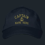 Captain - customisable embroidered hat<br><div class="desc">Embroidered Captain customisable cap .. ideal for sailors .. personalise with your own custom text for FREE .. from Ricaso</div>