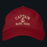 Captain - customisable embroidered hat<br><div class="desc">Embroidered Captain customisable cap .. ideal for sailors .. personalise this captain and anchor cap with your own custom text for FREE .. from Ricaso</div>