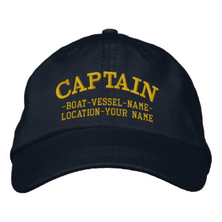 CAPTAIN customisable Your Boat Your Name Embroidered Hat
