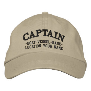 CAPTAIN customisable Your Boat Your Name Embroidered Hat