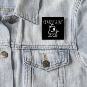 Captain Dad 15 Cm Square Badge