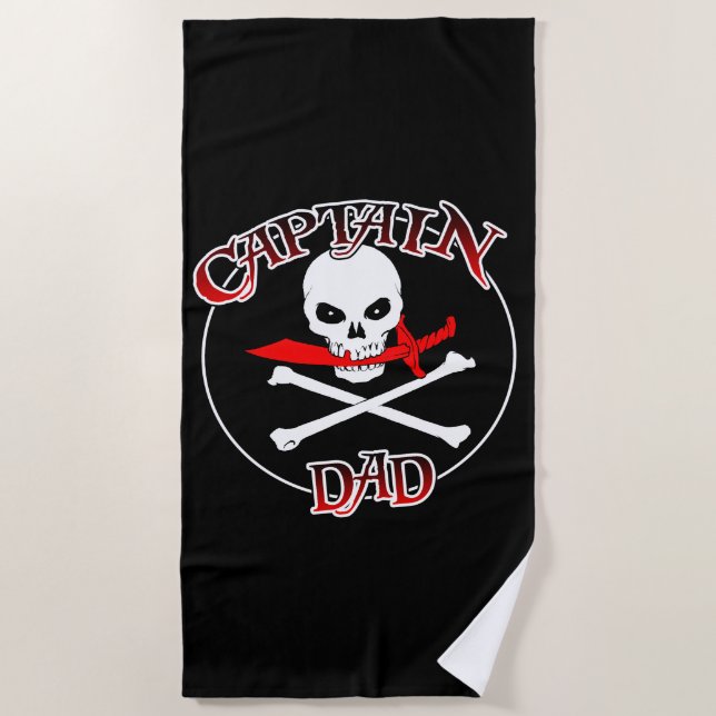 Captain Dad Beach Towel (Front)