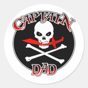 Captain Dad (Cutlass) Classic Round Sticker