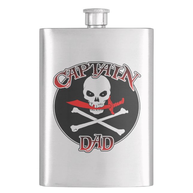 Captain Dad (Cutlass)Flask Hip Flask (Front)