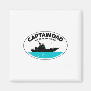 Captain Dad My Boat Rules Funny Owner Boater Papa  Magnet