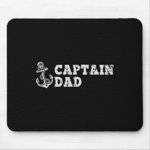 Captain Dad Sailing Boating Vintage Boat Anchor Fu Mouse Mat