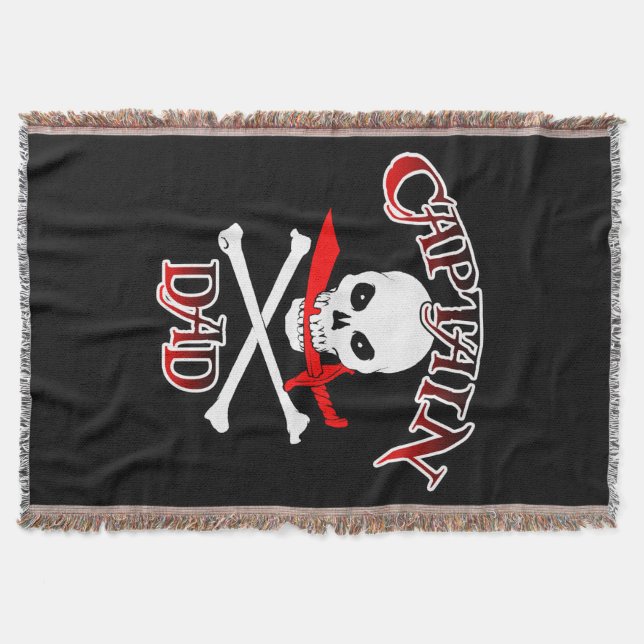 Captain Dad Throw Blanket (Front)